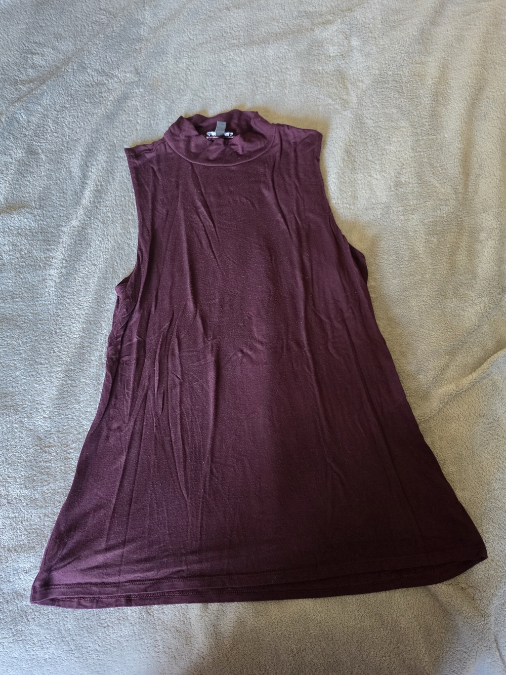 Express Sleeveless Mock Neck Tank Top - Plum